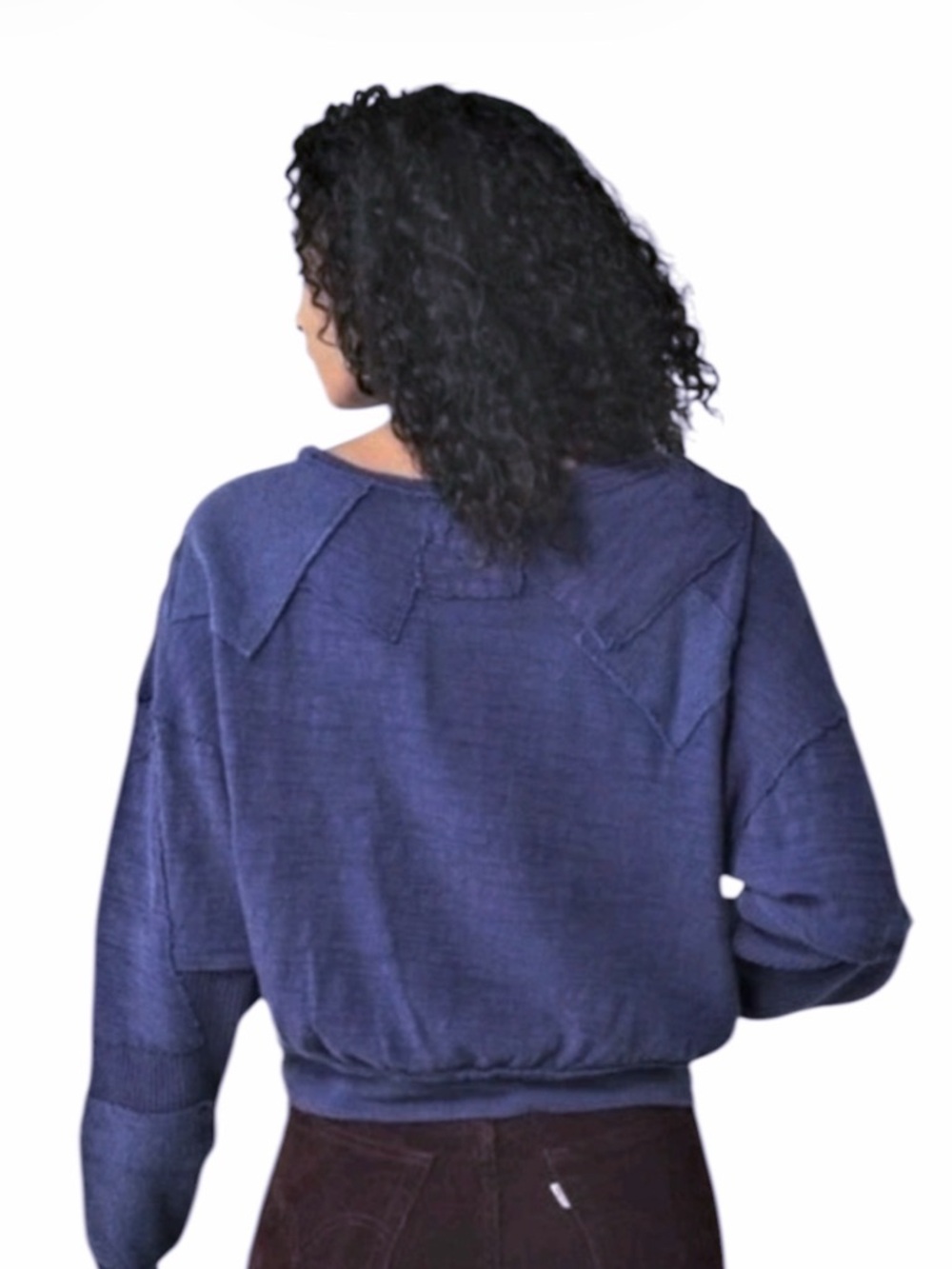 Free People We The Free Vanguard Crop Pullover NWT Blue Purple XS - Picture 2 of 11